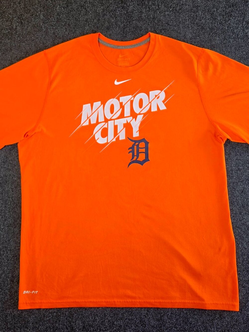 Nike Detroit Tigers Motor City Dri-FIT Shirt XL Orange MLB Baseball Tee